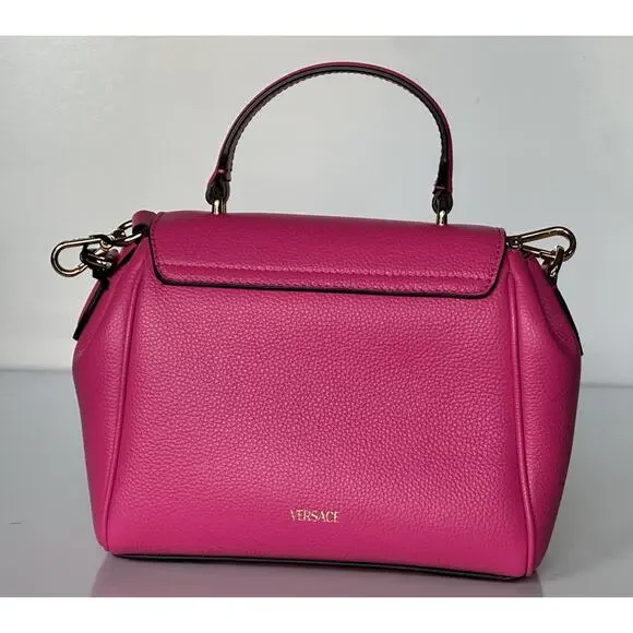 Versace Virtus Grainy Calf Small Pink Top Handle Bag 1015556 IT NWT $2100 - Picture 5 of 16